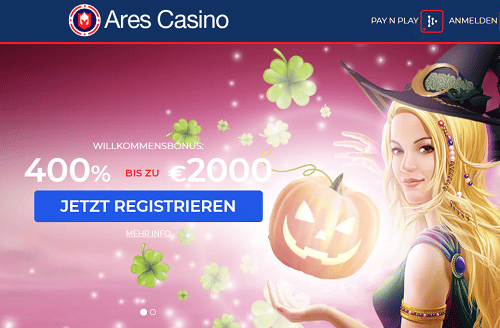 Ares Casino 400% Bonus
