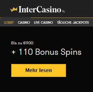 Intercasino Willkommen Bonus