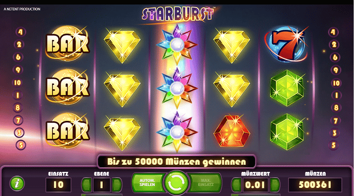 Starburst Spielautomat NetEnt