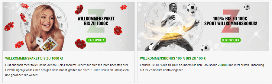 Zodiac Bet Willkommen Bonus