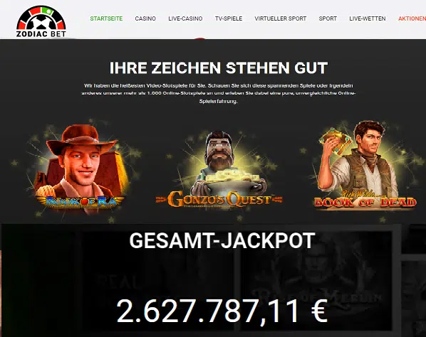 Novoline Spielen aus Deutschland im Zodiac Bet Casino