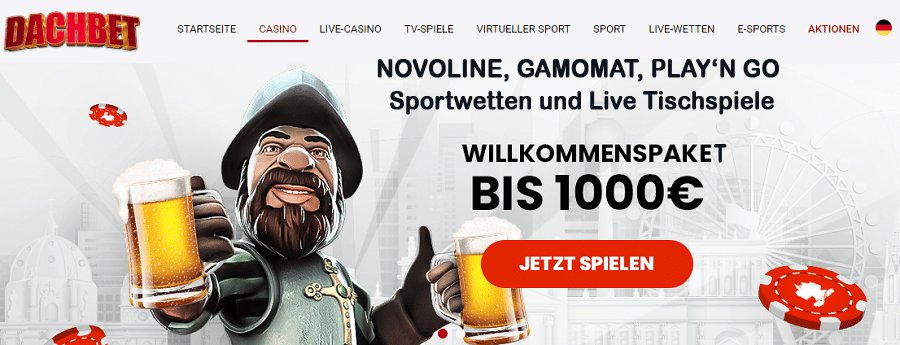 Dachbet Novoline plus Bonus Deutschland