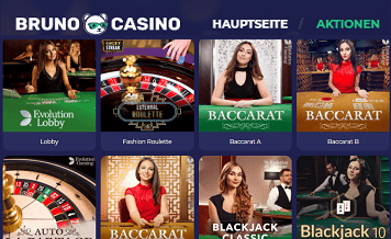 Bruno Casino Live Spiele