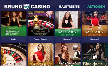 Bruno Casino Live Spiele